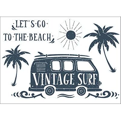 Décoration adhésive Dekoracja, samoprzylepna, Vintage Surf, winyl, szary, 48 x 68 cm Décoration adhésive Dekoracja, samoprzylepna, Vintage Surf, winyl, szary, 48 x 68 cm