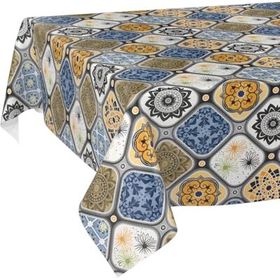 ANRO Obrus ceratowy, zmywalny, zmywalny, odporny na działanie wody, z efektem lotosu, Porto, 240 x 140 cm, krawędź cięcia ANRO Obrus ceratowy, zmywalny, zmywalny, odporny na działanie wody, z efektem lotosu, Porto, 240 x 140 cm, krawędź cięcia