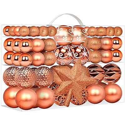 Roomtip Zestaw 101 bombek choinkowych, nietłukące się bombki choinkowe, mini bombki choinkowe Roomtip Zestaw 101 bombek choinkowych, nietłukące się bombki choinkowe, mini bombki choinkowe