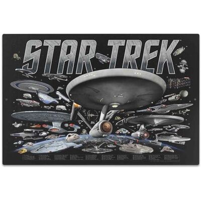 Open Road Brands Star Trek Ships metalowy znak Vintage Star Trek dekoracja ścienna do męskiej jaskini, sali filmowej lub sypialni Open Road Brands Star Trek Ships metalowy znak Vintage Star Trek dekoracja ścienna do męskiej jaskini, sali filmowej lub sypialni