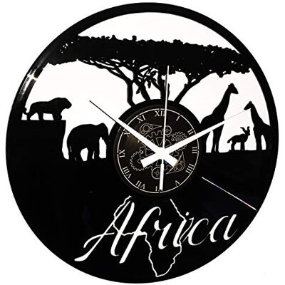 Instant Karma Clocks Winylowy zegar ścienny vintage ręcznie robiony wzór płyty gramofonowej dekoracja podróż do Afryki Safari dzikie zwierzęta Instant Karma Clocks Winylowy zegar ścienny vintage ręcznie robiony wzór płyty gramofonowej dekoracja podróż do Afryki Safari dzikie zwierzęta