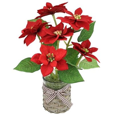 Flair Flower Sztuczne kwiaty, poinsecja w doniczce, gwiazda bożonarodzeniowa, dekoracja bożonarodzeniowa, sztuczny kwiat, gałązka, bukiet kwiatów, prezent, dekoracja, gwiazda adwentowa Flair Flower Sztuczne kwiaty, poinsecja w doniczce, gwiazda bożonarodzeniowa, dekoracja bożonarodzeniowa, sztuczny kwiat, gałązka, bukiet kwiatów, prezent, dekoracja, gwiazda adwentowa