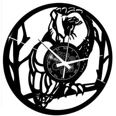Instant Karma Clocks winylowy zegar ścienny sowa drzewo, pokój vintage, aktywne zwierzę, pomysł na prezent wykonany ręcznie Instant Karma Clocks winylowy zegar ścienny sowa drzewo, pokój vintage, aktywne zwierzę, pomysł na prezent wykonany ręcznie