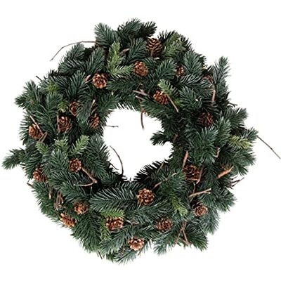 Rayher 55950444 wieniec jodłowy, 40 cm średnicy, z prawdziwymi szyszkami modrzewia i prawdziwymi gałęziami, dekoracja jodłowa, sztuczny wieniec adwentowy, wieniec na drzwi, wieniec ścienny, 55950444 Rayher 55950444 wieniec jodłowy, 40 cm średnicy, z prawdziwymi szyszkami modrzewia i prawdziwymi gałęziami, dekoracja jodłowa, sztuczny wieniec adwentowy, wieniec na drzwi, wieniec ścienny, 55950444