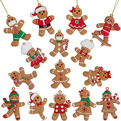 Festive Fix Ozdoby z piernika – zestaw 15 różnych wzorów piernikowych ludzik – łatwe do powieszenia dekoracje na choinki, girlandy, okna, kominki i nie tylko Festive Fix Ozdoby z piernika – zestaw 15 różnych wzorów piernikowych ludzik – łatwe do powieszenia dekoracje na choinki, girlandy, okna, kominki i nie tylko