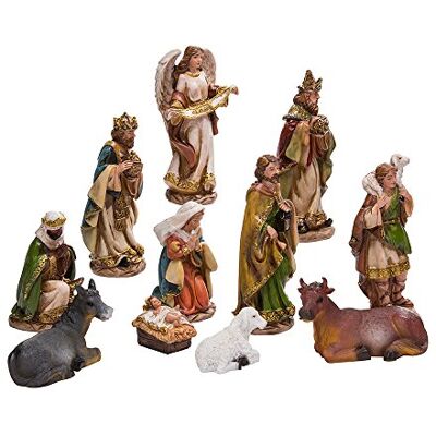 Kurt S. Adler Kurt Adler 15 cm zestaw szopki bożonarodzeniowej z 11 figurkami Kurt S. Adler Kurt Adler 15 cm zestaw szopki bożonarodzeniowej z 11 figurkami