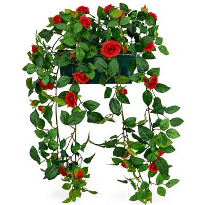 Flair Flower Sztuczne kwiaty w pudełku, 57 cm, dekoracyjne róże, sztuczne róże, krzak, dzika róża, sztuczna roślina, dekoracja ślubna, dekoracja kwiatowa, jedwabne kwiaty, dekoracyjne kwiaty Flair Flower Sztuczne kwiaty w pudełku, 57 cm, dekoracyjne róże, sztuczne róże, krzak, dzika róża, sztuczna roślina, dekoracja ślubna, dekoracja kwiatowa, jedwabne kwiaty, dekoracyjne kwiaty