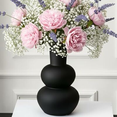 Tenforie Wazon na kwiaty ceramiczne wazony do dekoracji, wazon na kwiaty do dekoracji domu salonu, domu, biura, centralnego elementu, stołu i ślubu czarny Tenforie Wazon na kwiaty ceramiczne wazony do dekoracji, wazon na kwiaty do dekoracji domu salonu, domu, biura, centralnego elementu, stołu i ślubu czarny