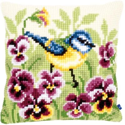 Vervaco Zestaw do Haftu Krzyżykowego Poduszka SIKORKA NA BRATKACH Kanwa z Nadrukiem 40 x 40 cm Gruba Włóczka Akrylowa Zrób to Sam Dekoracja Domu DIY Cross Stitch Kit Vervaco Zestaw do Haftu Krzyżykowego Poduszka SIKORKA NA BRATKACH Kanwa z Nadrukiem 40 x 40 cm Gruba Włóczka Akrylowa Zrób to Sam Dekoracja Domu DIY Cross Stitch Kit