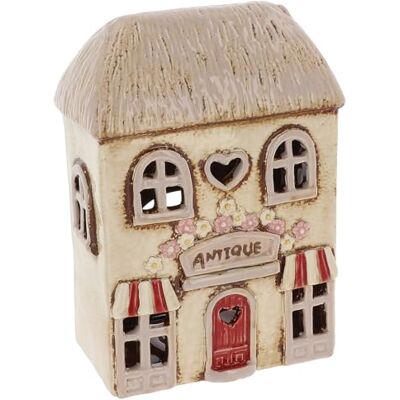 Shudehill Giftware Village Pottery Ręcznie malowany ceramiczny świecznik do podgrzewacza do świec Sklep z kwiatami, herbaciarnia, sklep z antykami, Stary piekarnia i sklep ze słodyczami Shudehill Giftware Village Pottery Ręcznie malowany ceramiczny świecznik do podgrzewacza do świec Sklep z kwiatami, herbaciarnia, sklep z antykami, Stary piekarnia i sklep ze słodyczami