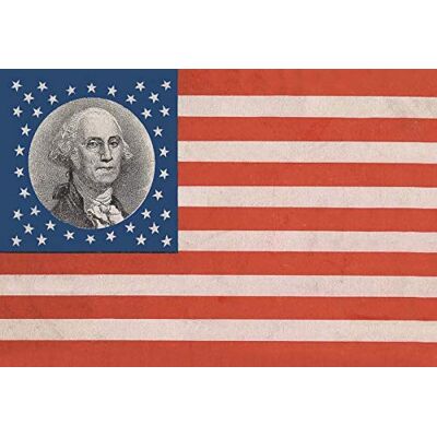 Schatzmix Schatmix flaga US (z G. Washington) metalowa tabliczka dekoracja ścienna 20 x 30 cm tin Sign blaszana tabliczka, blacha, wielobarwna, 20 x 30 cm Schatzmix Schatmix flaga US (z G. Washington) metalowa tabliczka dekoracja ścienna 20 x 30 cm tin Sign blaszana tabliczka, blacha, wielobarwna, 20 x 30 cm