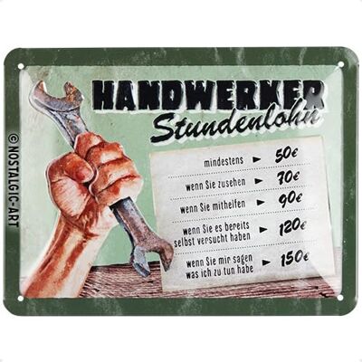 ART Tabliczka blaszana w stylu retro, 15 x 20 cm, dla rzemieślników – pomysł na prezent dla rzemieślników, z metalu, styl vintage z sentencją ART Tabliczka blaszana w stylu retro, 15 x 20 cm, dla rzemieślników – pomysł na prezent dla rzemieślników, z metalu, styl vintage z sentencją
