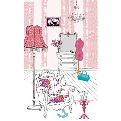 PLAGE Panoramiczna tapeta PINK Baroque wnętrze dzieci, wielokolorowa, 1,5 x 2,5 m PLAGE Panoramiczna tapeta PINK Baroque wnętrze dzieci, wielokolorowa, 1,5 x 2,5 m