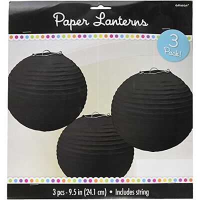 amscan Black Paper Lanterns 24cm /3 amscan Black Paper Lanterns 24cm /3