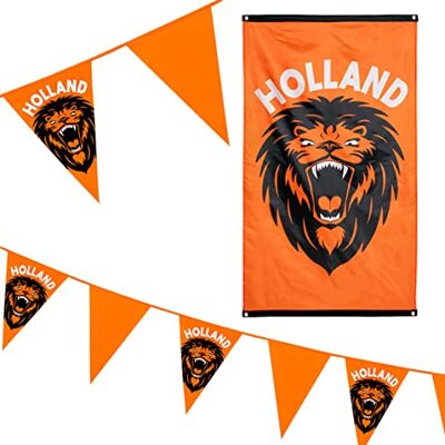 Boland zestaw dekoracyjny Holandia, flaga, łańcuch proporczyków, gigantyczny łańcuch proporczyków, Holandia, dekoracja, mistrzostwa świata Boland zestaw dekoracyjny Holandia, flaga, łańcuch proporczyków, gigantyczny łańcuch proporczyków, Holandia, dekoracja, mistrzostwa świata