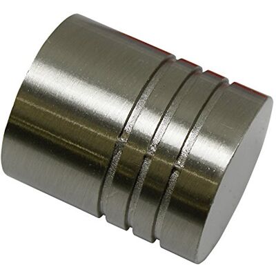 Gardinia zaślepki do karniszy, 2 x końcówka cylindryczna, seria Chicago, metal, wygląd stali nierdzewnej, średnica 20 mm Gardinia zaślepki do karniszy, 2 x końcówka cylindryczna, seria Chicago, metal, wygląd stali nierdzewnej, średnica 20 mm