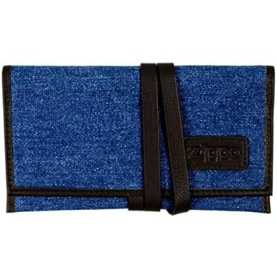 Zippo Saszetka na Tytoń, Denim, Niebieska, Brązowa, Tytoniowy Futerał na Tytoń do Skręcania, z Uchwytem na Bibułki i Przegrodą na Tytoń Zippo Saszetka na Tytoń, Denim, Niebieska, Brązowa, Tytoniowy Futerał na Tytoń do Skręcania, z Uchwytem na Bibułki i Przegrodą na Tytoń