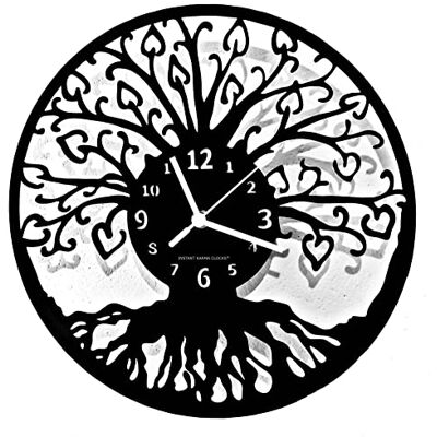 Instant Karma Clocks Drzewo życia zegar ścienny dekoracja dom pomysł na prezent Tree of Life czarne drewno 30 cm Instant Karma Clocks Drzewo życia zegar ścienny dekoracja dom pomysł na prezent Tree of Life czarne drewno 30 cm