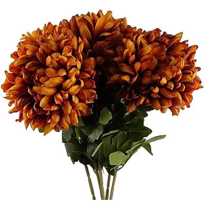 Pomarańczowy Chryzantema - Zestaw 6 Sztuk 75cm Pomarańczowy Chryzantema - Zestaw 6 Sztuk 75cm