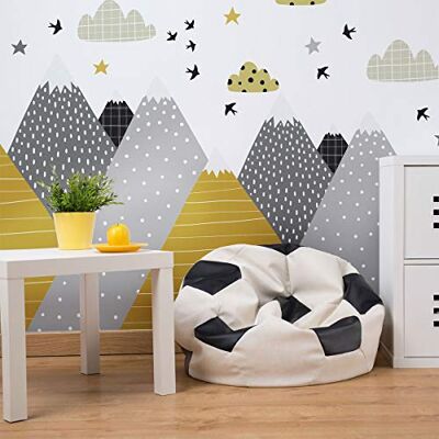 Ambiance Sticker Naklejka na ścianę, samoprzylepna, dla dzieci, olbrzymia dekoracja, skandynawskie góry do pokoju dziecięcego, Henrika, 70 x 140 cm Ambiance Sticker Naklejka na ścianę, samoprzylepna, dla dzieci, olbrzymia dekoracja, skandynawskie góry do pokoju dziecięcego, Henrika, 70 x 140 cm
