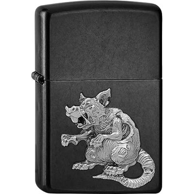 Zippo Zapalniczka Sztormowa Zombie Rat, Szara Grey Dusk, Emblemat, Wielokrotnego Użytku, Wiatroszczelny Design, Pudełko Prezentowe, Wyprodukowana w USA Zippo Zapalniczka Sztormowa Zombie Rat, Szara Grey Dusk, Emblemat, Wielokrotnego Użytku, Wiatroszczelny Design, Pudełko Prezentowe, Wyprodukowana w USA