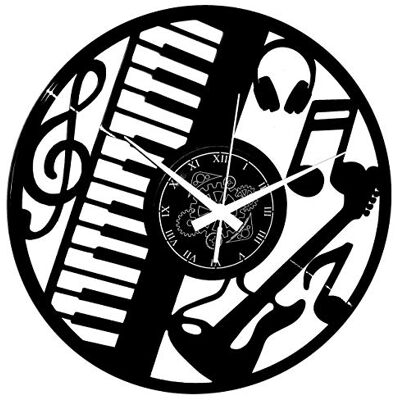 Instant Karma Clocks Winylowy zegar ścienny vintage ręcznie wykonana dekoracja dom biuro gitara basowa rock metal punk muzyka klawiatura Instant Karma Clocks Winylowy zegar ścienny vintage ręcznie wykonana dekoracja dom biuro gitara basowa rock metal punk muzyka klawiatura