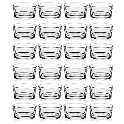 Zuvo Zestaw 24 świeczników tealight z przezroczystego szkła, 4,5 cm x 2,5 cm o luksusowym wyglądzie Zuvo Zestaw 24 świeczników tealight z przezroczystego szkła, 4,5 cm x 2,5 cm o luksusowym wyglądzie