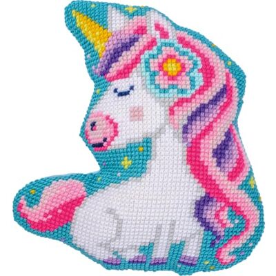 Vervaco Zestaw do Haftu Krzyżykowego Poduszka z Tyłem JEDNOROŻEC Kanwa z Nadrukiem 36 x 40 cm Gruba Włóczka Akrylowa Zrób to Sam Dekoracja Domu DIY Cross Stitch Kit Vervaco Zestaw do Haftu Krzyżykowego Poduszka z Tyłem JEDNOROŻEC Kanwa z Nadrukiem 36 x 40 cm Gruba Włóczka Akrylowa Zrób to Sam Dekoracja Domu DIY Cross Stitch Kit