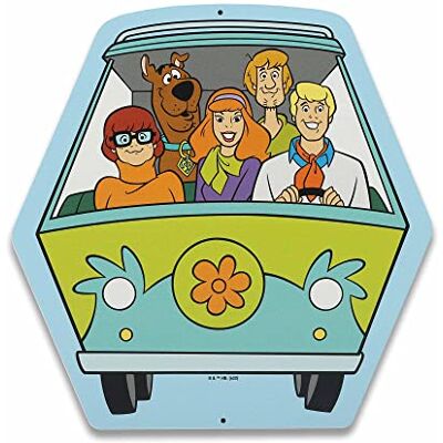 Open Road Brands Scooby-Doo i przyjaciele tajemnicza maszyna metalowy znak retro Scooby-Doo sztuka ścienna do dekoracji domu Open Road Brands Scooby-Doo i przyjaciele tajemnicza maszyna metalowy znak retro Scooby-Doo sztuka ścienna do dekoracji domu