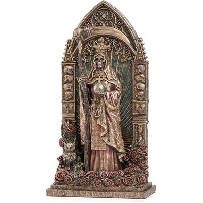 Veronese Design 9 3/8 cala Regal Santa Muerte Dia De Los Muertos Arch odlewana na zimno rzeźba z brązu z żywicy Veronese Design 9 3/8 cala Regal Santa Muerte Dia De Los Muertos Arch odlewana na zimno rzeźba z brązu z żywicy