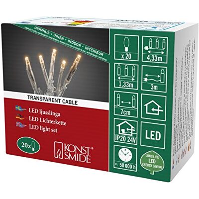 Konstsmide Łańcuch Świetlny Led, Bursztynowy, 20 Diod LED Konstsmide Łańcuch Świetlny Led, Bursztynowy, 20 Diod LED