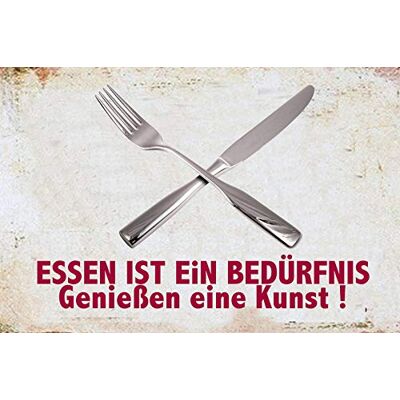 Schatzmix Schatmix powiedzenie Essen = Befürfnis, Genießen = sztuka metalowa tabliczka 20 x 30 dekoracyjna blaszana tabliczka, wielobarwna, 20 x 30 cm Schatzmix Schatmix powiedzenie Essen = Befürfnis, Genießen = sztuka metalowa tabliczka 20 x 30 dekoracyjna blaszana tabliczka, wielobarwna, 20 x 30 cm