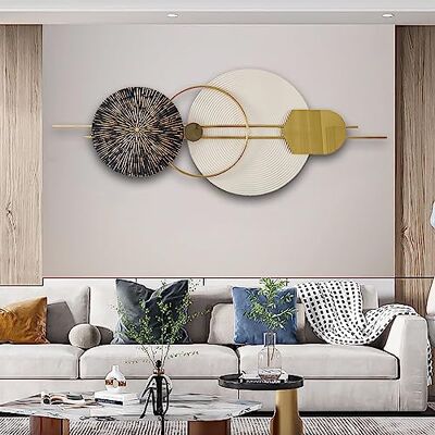 ZOOMCAM Okrągła metalowa dekoracja ścienna 3D, 120 x 50 cm, metalowa sztuka ścienna do salonu, duża metalowa ściana natura sztuka dekoracja domu do sypialni jadalni dekoracje ścienne ZOOMCAM Okrągła metalowa dekoracja ścienna 3D, 120 x 50 cm, metalowa sztuka ścienna do salonu, duża metalowa ściana natura sztuka dekoracja domu do sypialni jadalni dekoracje ścienne