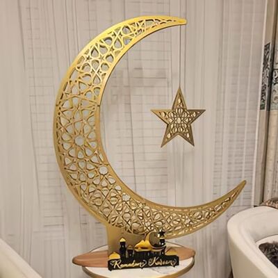 iwa concept Metalowy półksiężyc islamska dekoracja, księżyc i gwiazda sztuka ramadanu, islamska dekoracja stołu prezent dla muzułmanów w Ramadanie Eid (52 x 44 cm 52,8 x 44,7 cm mały) iwa concept Metalowy półksiężyc islamska dekoracja, księżyc i gwiazda sztuka ramadanu, islamska dekoracja stołu prezent dla muzułmanów w Ramadanie Eid (52 x 44 cm 52,8 x 44,7 cm mały)