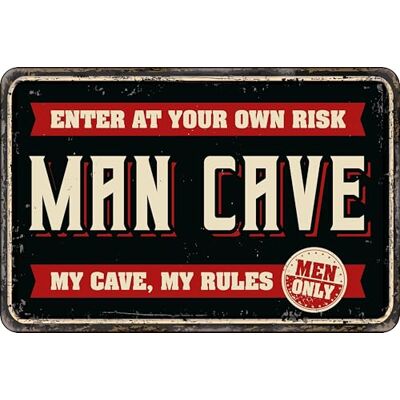 Plenty Gifts Aluminiowy znak Man Cave znak dekoracyjny do pokoju hobby i relaksu A4-21 x 29,7 cm Plenty Gifts Aluminiowy znak Man Cave znak dekoracyjny do pokoju hobby i relaksu A4-21 x 29,7 cm