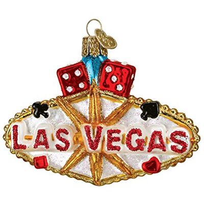 Old World Christmas Ornaments: Las Vegas Sign Glass Blown Ornaments for Christmas Tree Old World Christmas Ornaments: Las Vegas Sign Glass Blown Ornaments for Christmas Tree