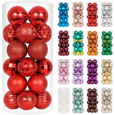 XmasExp 34-karatowe ozdoby bombkowe nietłukące ozdoby świąteczne bożonarodzeniowe zestaw dekoracje na choinkę bombki 40 mm/1,57 cala, czerwony XmasExp 34-karatowe ozdoby bombkowe nietłukące ozdoby świąteczne bożonarodzeniowe zestaw dekoracje na choinkę bombki 40 mm/1,57 cala, czerwony