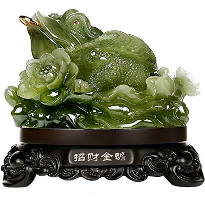 BOYULL Feng Shui Pieniądze żaba (trójnożna żaba bogactwo lub ropucha pieniężna) statuetka + bezpłatny zestaw 10 starożytnych monet na czerwonym sznurku, przyciąga bogactwo i szczęście, dekoracja Feng Shui, BOYULL Feng Shui Pieniądze żaba (trójnożna żaba bogactwo lub ropucha pieniężna) statuetka + bezpłatny zestaw 10 starożytnych monet na czerwonym sznurku, przyciąga bogactwo i szczęście, dekoracja Feng Shui,