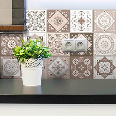 Ambiance Sticker 15 samoprzylepnych naklejek na ścianę do kuchni – naklejki ścienne – płytki cementowe – naklejki na ścianę Azulejos – naklejki na płytki do łazienki 20 x 20 cm – 15 sztuk samoprzylepnych płytek cementowych Ambiance Sticker 15 samoprzylepnych naklejek na ścianę do kuchni – naklejki ścienne – płytki cementowe – naklejki na ścianę Azulejos – naklejki na płytki do łazienki 20 x 20 cm – 15 sztuk samoprzylepnych płytek cementowych