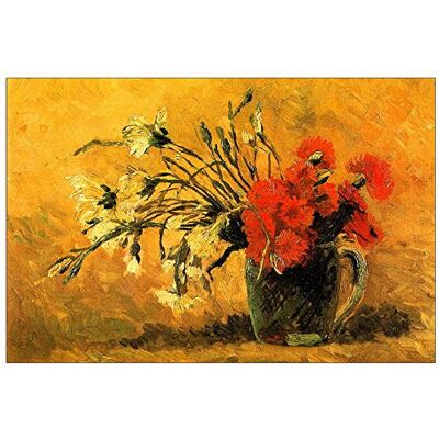 ArtPlaza Van Gogh Vincent wazon z Carnations, panele dekoracyjne, drewno, wielokolorowy, 90 x 1,8 x 60 cm ArtPlaza Van Gogh Vincent wazon z Carnations, panele dekoracyjne, drewno, wielokolorowy, 90 x 1,8 x 60 cm