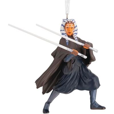 Hallmark Gwiezdne Wojny Ahsoka wisząca ozdoba, dekoracja drzewa z żywicy, wisząca ozdoba bożonarodzeniowa, prezenty na Boże Narodzenie Hallmark Gwiezdne Wojny Ahsoka wisząca ozdoba, dekoracja drzewa z żywicy, wisząca ozdoba bożonarodzeniowa, prezenty na Boże Narodzenie