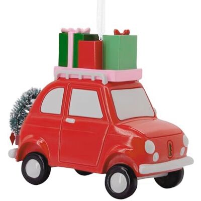 Hallmark Czerwony samochód z prezentami ozdoba bożonarodzeniowa, żywica premium Hallmark Czerwony samochód z prezentami ozdoba bożonarodzeniowa, żywica premium