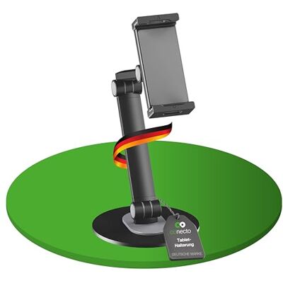 conecto Stojak na tablet, obracany o 360°, tablety 4,7" do 12,9", obciążenie do 1 kg, podkładka silikonowa, czarna conecto Stojak na tablet, obracany o 360°, tablety 4,7" do 12,9", obciążenie do 1 kg, podkładka silikonowa, czarna