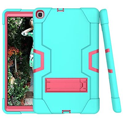 YEOU Samsung Tab A 8.4 (2020) T307 etui z podstawką, wytrzymałe ciężkie hybrydowe odporne na wstrząsy trójwarstwowe etui ochronne silikonowe (Aqua+Rosened YEOU Samsung Tab A 8.4 (2020) T307 etui z podstawką, wytrzymałe ciężkie hybrydowe odporne na wstrząsy trójwarstwowe etui ochronne silikonowe (Aqua+Rosened