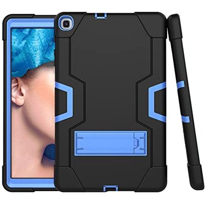 YEOU Samsung Tab A 10.1 T515/T510 (2019 etui z podpórką, trwałe ciężkie grabki odporne na wstrząsy twarde hybrydowe trzy warstwy ochronne silikonowe etui (czarne + niebieskie YEOU Samsung Tab A 10.1 T515/T510 (2019 etui z podpórką, trwałe ciężkie grabki odporne na wstrząsy twarde hybrydowe trzy warstwy ochronne silikonowe etui (czarne + niebieskie