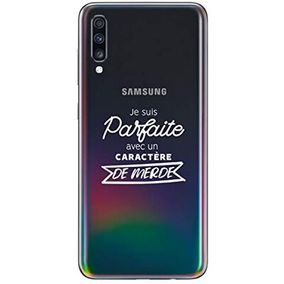 ZOKKO Etui do Samsung A70 Je suis Parfait z charakterem Merde, przezroczyste, miękkie, białe atramenty ZOKKO Etui do Samsung A70 Je suis Parfait z charakterem Merde, przezroczyste, miękkie, białe atramenty