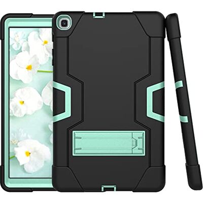 YEOU Samsung Tab A 8,4 (2020) T307 etui z podstawką, wytrzymałe ciężkie grabki odporne na wstrząsy twarde hybrydowe trzy warstwy ochronne etui silikonowe (Black+Aqua YEOU Samsung Tab A 8,4 (2020) T307 etui z podstawką, wytrzymałe ciężkie grabki odporne na wstrząsy twarde hybrydowe trzy warstwy ochronne etui silikonowe (Black+Aqua