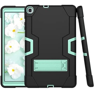 YEOU Samsung Tab A 8.0 (2019) P200/P205 -etui z podstawką, wytrzymałe twarde hybrydowe trzy warstwy ochronne etui silikonowe (Black+Aqua YEOU Samsung Tab A 8.0 (2019) P200/P205 -etui z podstawką, wytrzymałe twarde hybrydowe trzy warstwy ochronne etui silikonowe (Black+Aqua