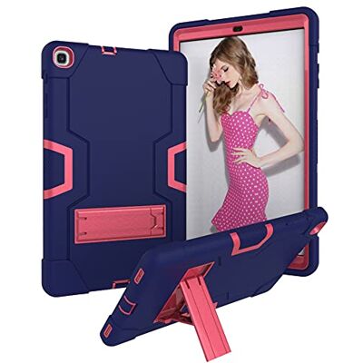 YEOU Samsung Tabs6 Lite10.4 (2020) (SH-P610/P615)/Tab S6 Lite 10.4 P613/P619 2022 etui ze stojakiem, trwałe, twarde twarde hybrydowe trzy warstwy etui ochronne (granatowe niebieskie + czerwone YEOU Samsung Tabs6 Lite10.4 (2020) (SH-P610/P615)/Tab S6 Lite 10.4 P613/P619 2022 etui ze stojakiem, trwałe, twarde twarde hybrydowe trzy warstwy etui ochronne (granatowe niebieskie + czerwone