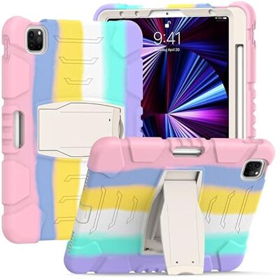 YEOU Samsung Tab S7 Fe T730 T735 z podpórką, trwała, hybrydowa, odporna na uderzenia, odporna na uderzenia, trzy warstwy, silikonowa ochrona tabletu dla dzieci (kolorowy proszek) YEOU Samsung Tab S7 Fe T730 T735 z podpórką, trwała, hybrydowa, odporna na uderzenia, odporna na uderzenia, trzy warstwy, silikonowa ochrona tabletu dla dzieci (kolorowy proszek)